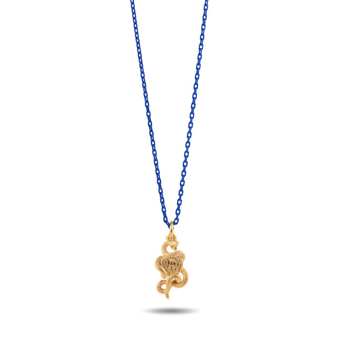 Image IM INTER X NOVE25 2STARS COLLIER PENDENTIF BISCIONE EN OR AVEC ÉMAIL