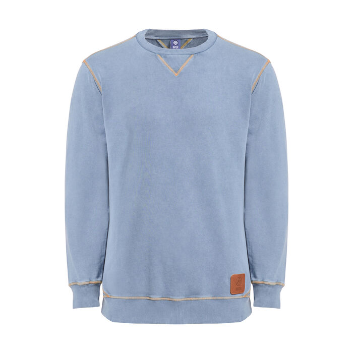 Image IM DENIM SWEATSHIRT MIT RUNDHALSAUSSCHNITT STONE WASH