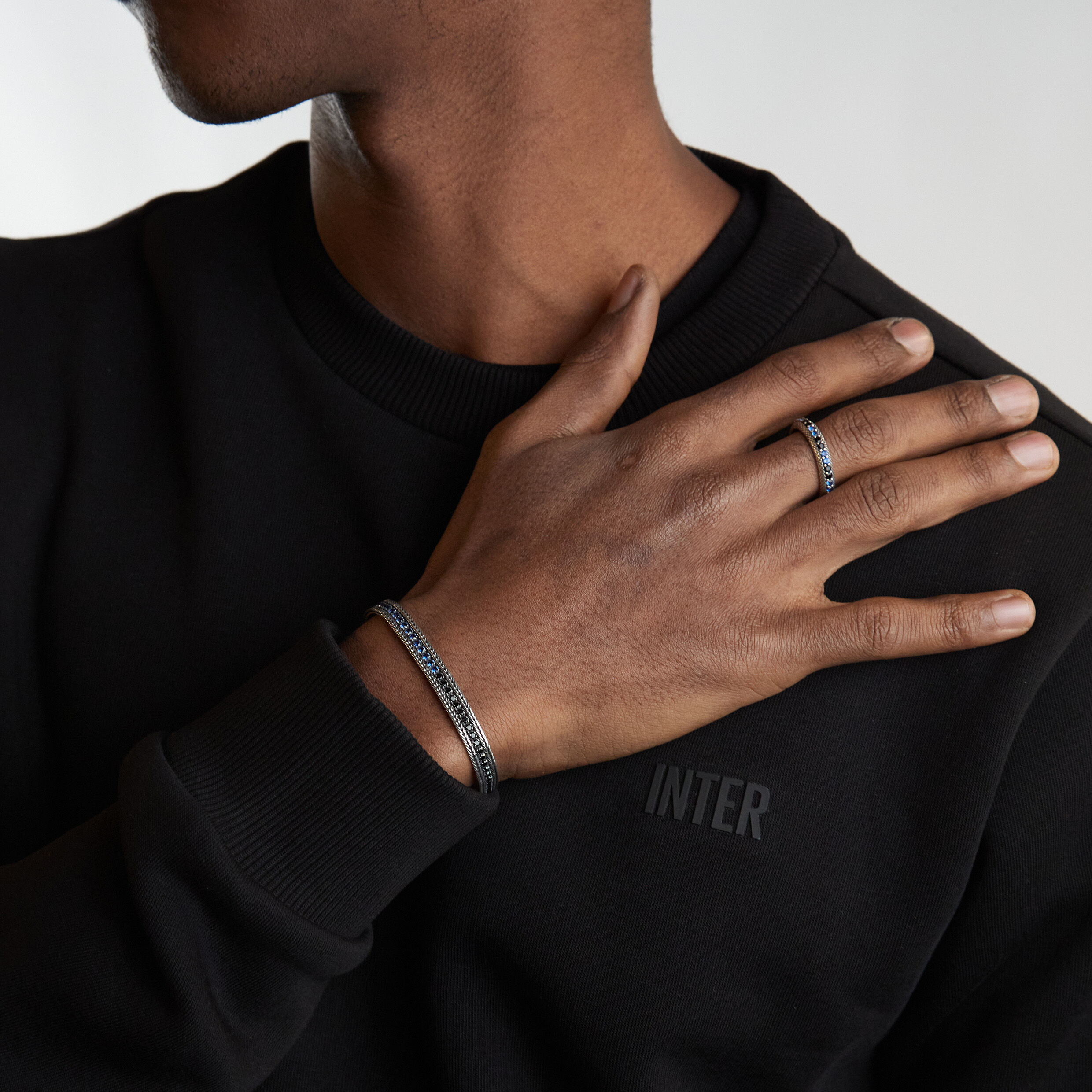 IM INTER X NOVE25 BRACCIALE IN ARGENTO CON BRILLANTI NERAZZURRI