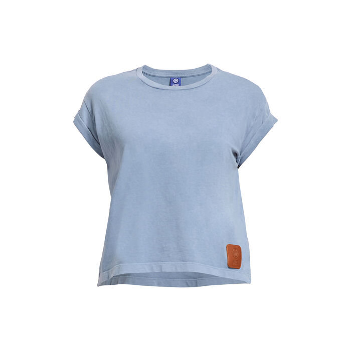 Image IM DENIM CROP TOP STONE WASH WOMEN