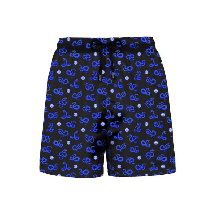 Image IM INTER X MC2 SAINT BARTH MINI BISCIONE PATTERN MEN'S TRUNKS