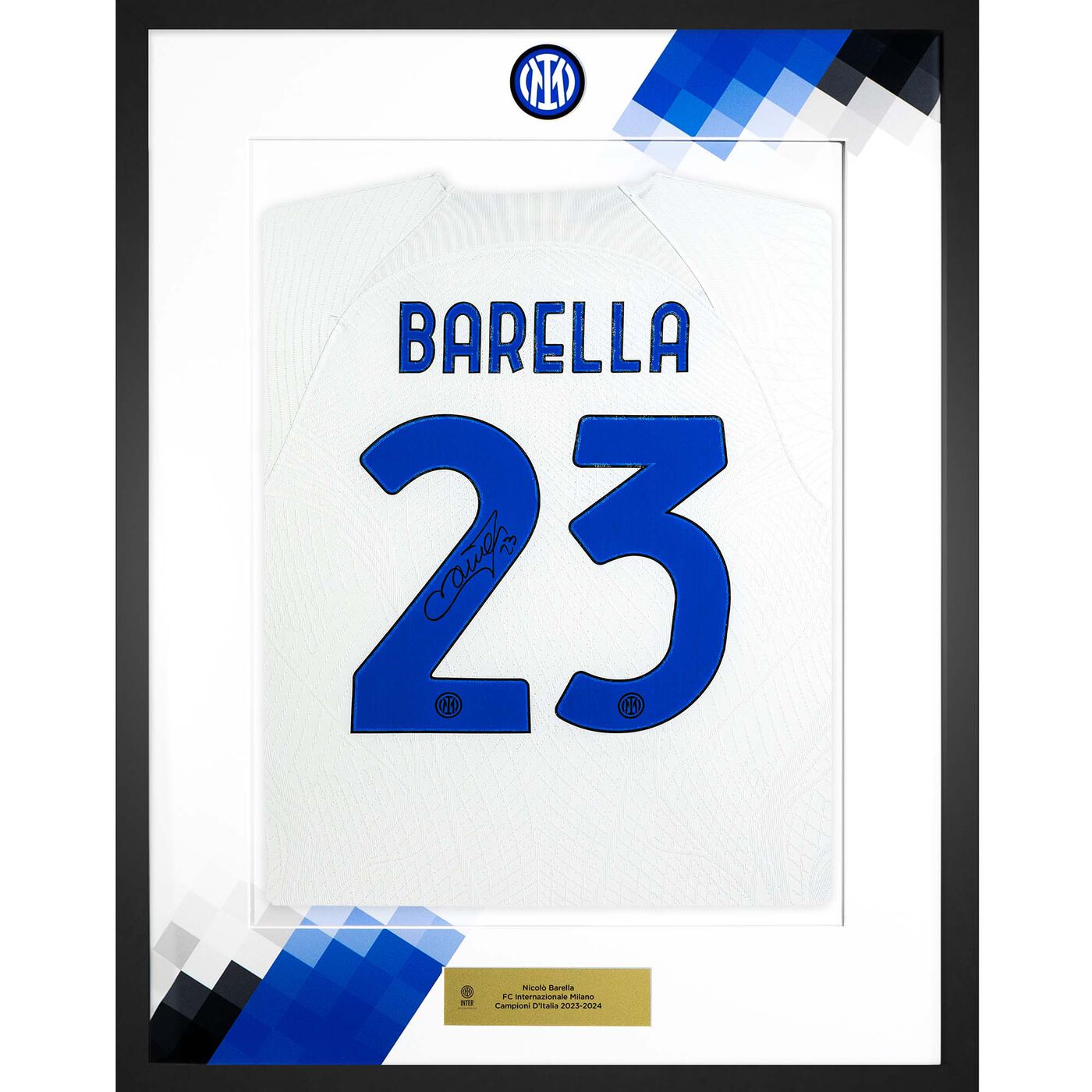 Image IM AWAY MATCH 2023/24 SHIRT SIGNED BY BARELLA CAMPIONI D'ITALIA