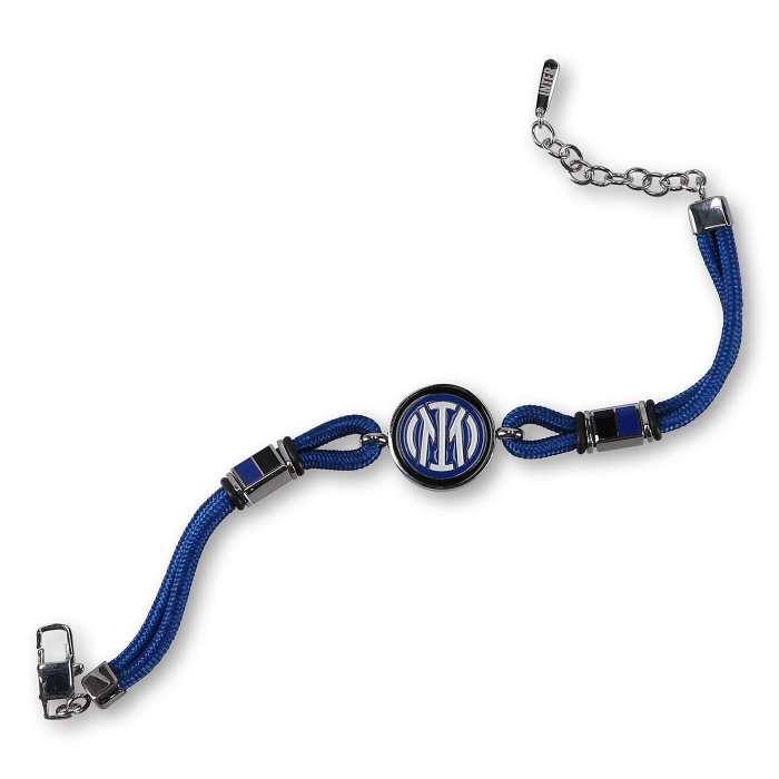 INTER CREST STEEL AND CORD BRACELET