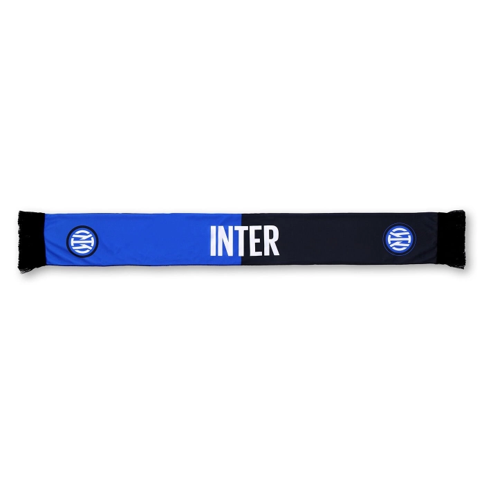 INTER BLACK AND BLUE SATIN SCARF
