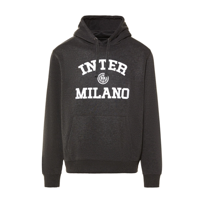 INTER DARK GREY HOODIE TOP COLLEGE EDITION