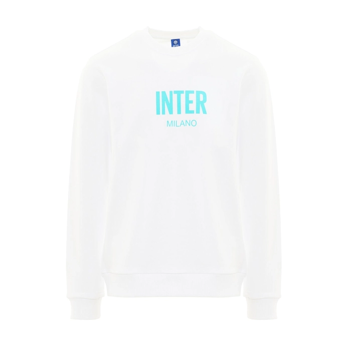 INTER WHITE 3D CREST CREWNECK SWEATSHIRT