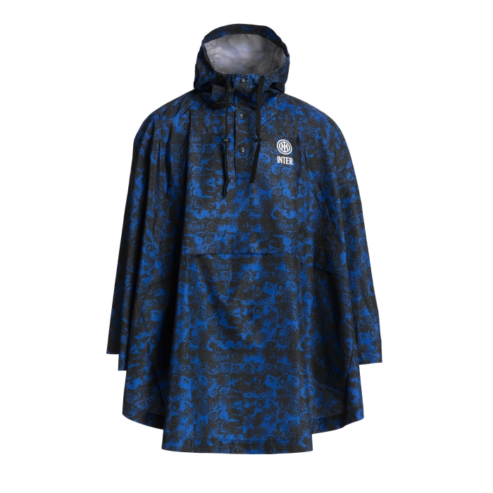 INTER BLACK ALLOVER PATTERN PONCHO