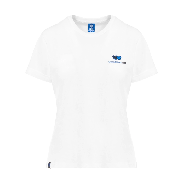 INTER WHITE EMBROIDERY UNCONDITIONAL LOVE TEE - WOMAN
