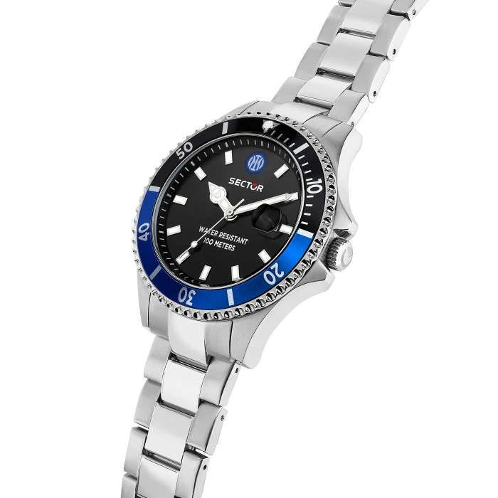 SECTOR X INTER BLACK DIAL STEEL BRACELET WATCH