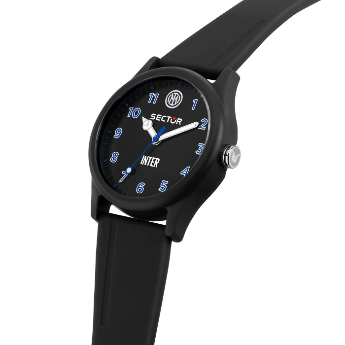 SECTOR X INTER BLACK DIAL SILICONE BRACELET WATCH