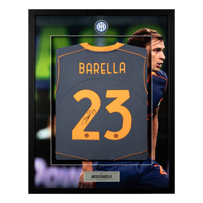 INTER MAGLIA GARA THIRD MATCH 25/26 AUTOGRAFATA BARELLA