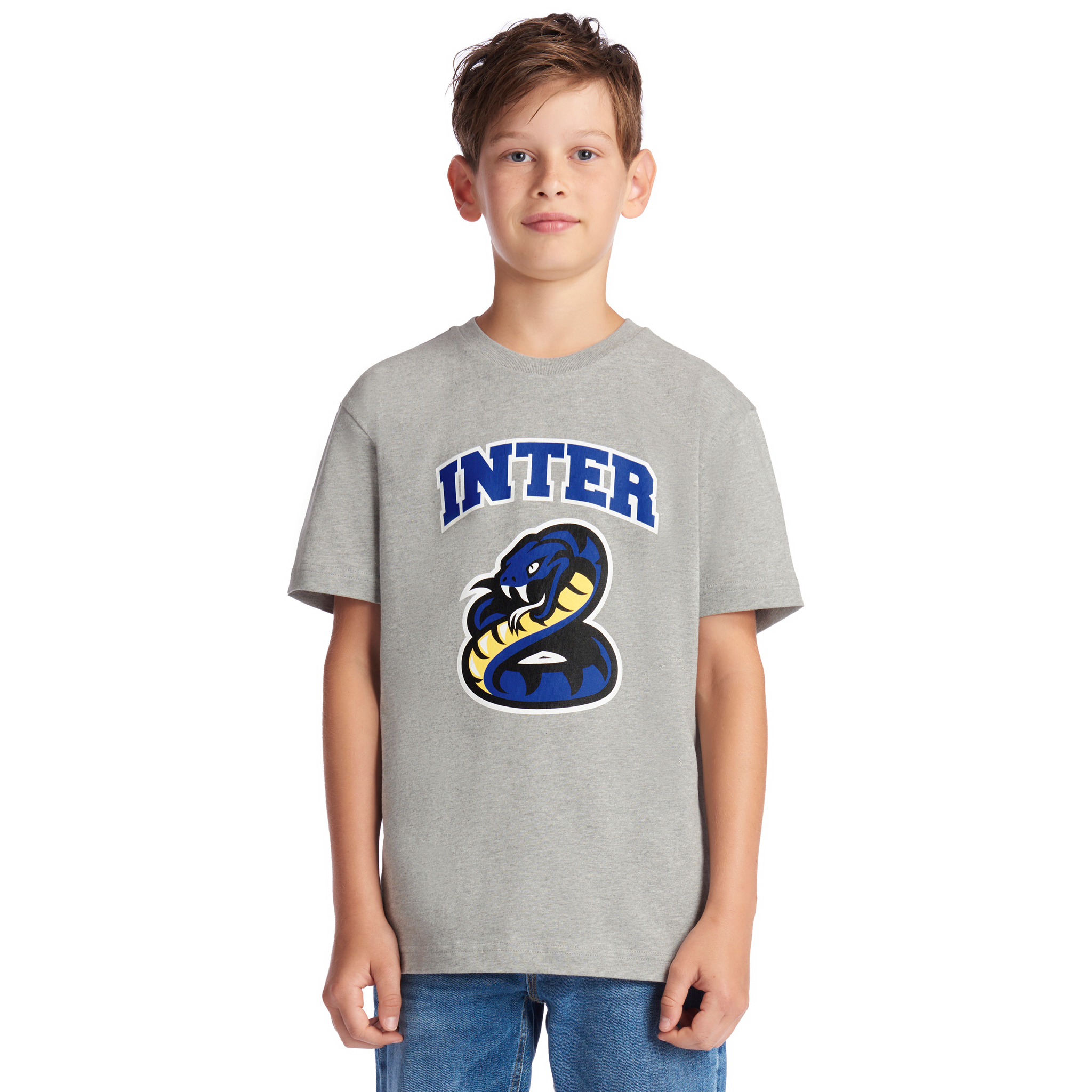 T-Shirt Inter Bambino Logo Grande Abbigliamento Ragazzo Ufficiale